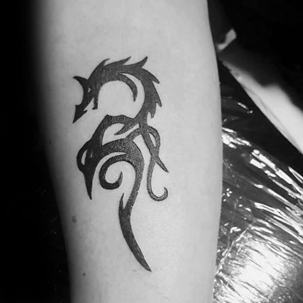 Tribal Forearm Simple Dragon Tattoo Designs For Guys