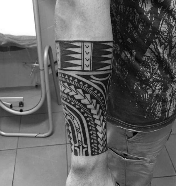 Tribal Forearm Sleeve Polynesian Tattoos On Men