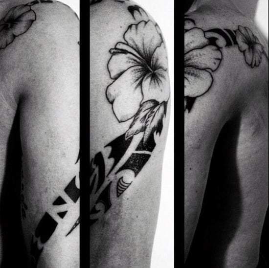 Palm tree tattoo w hibiscus | Palm tree tattoo, Hibiscus tattoo, Tree tattoo
