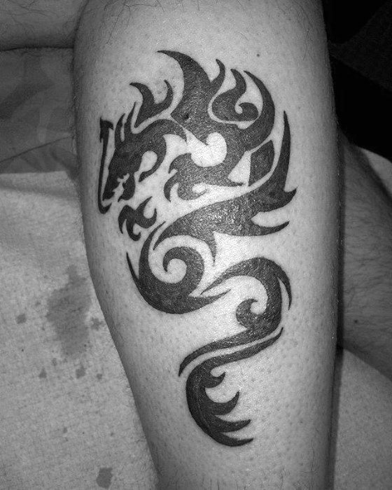 Tribal Leg Guys Simple Dragon Tattoo Deisgns