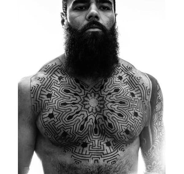 Tribal Male Chest Tattoos Designs