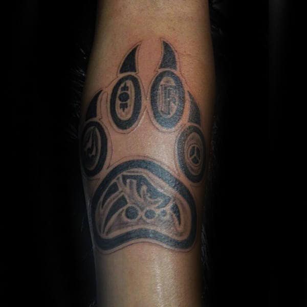 Tribal Male Wolf Paw Tattoo Inspiration