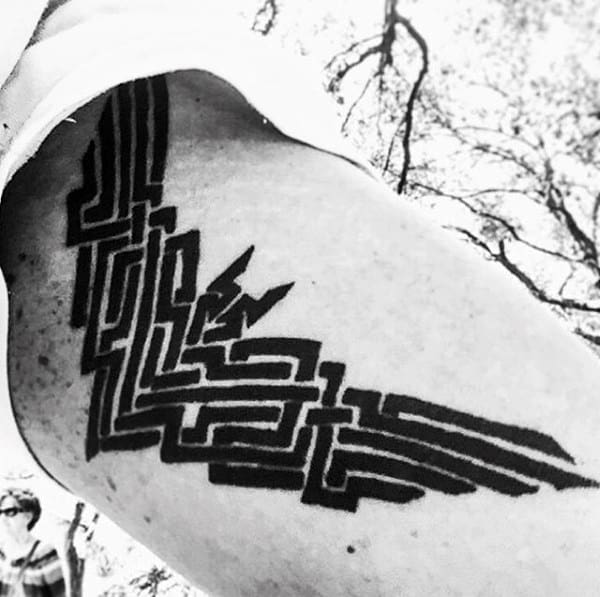 Tribal Mens Batman Symbol Arm Tattoos