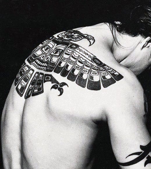 Tribal Mens Eagle Back Tattoos
