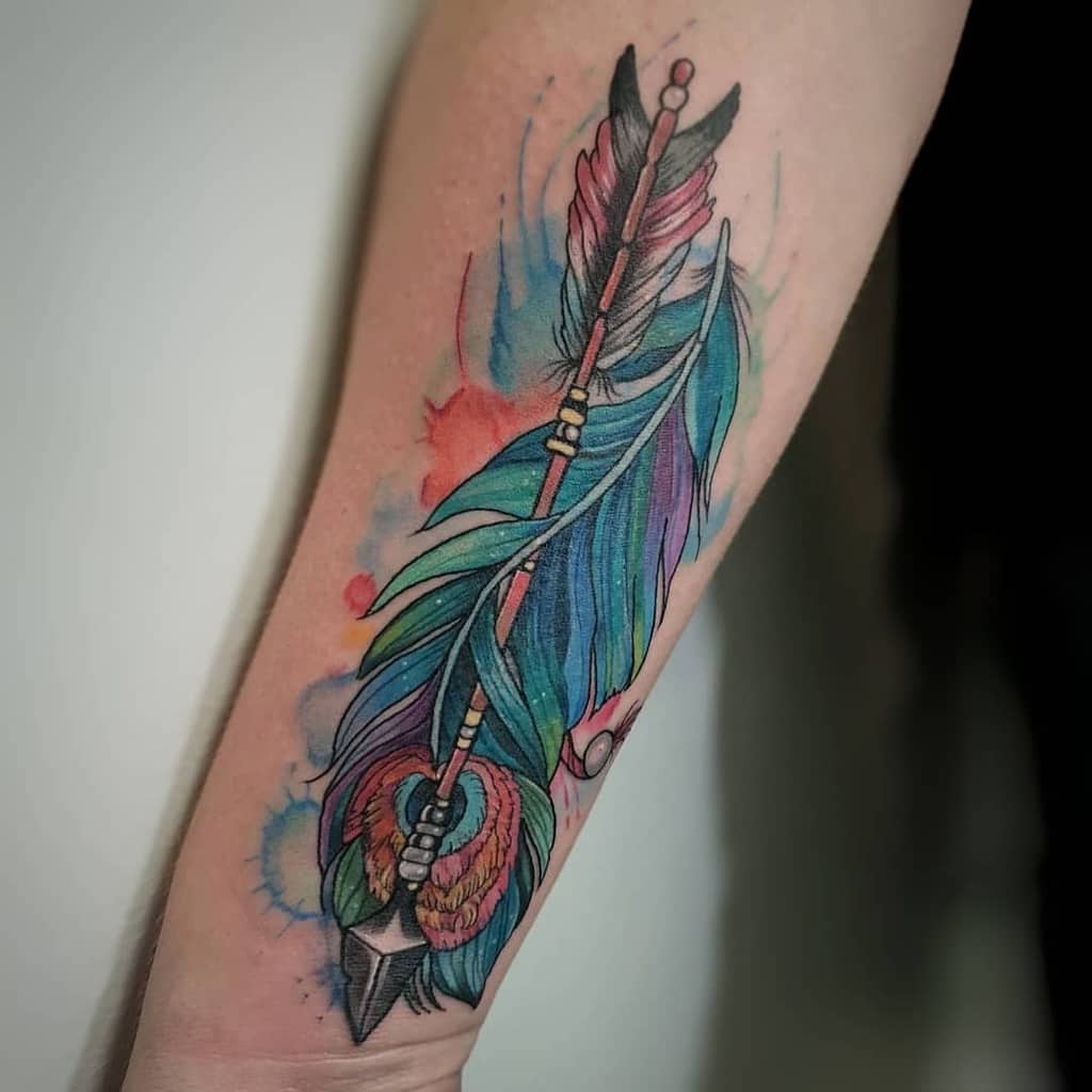 Tribal Peacock Feather Tattoo