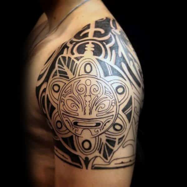 Tribal Quarter Mens Sleeve Taino Tattoo Of Sun