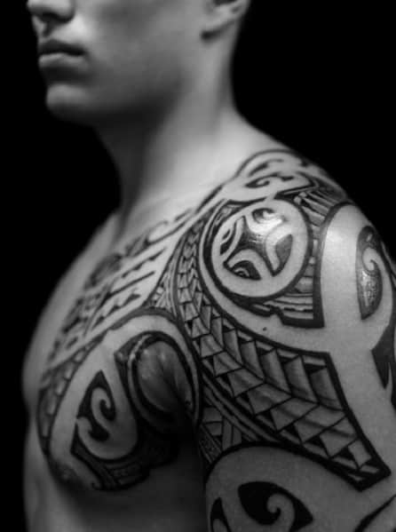 Tribal Shoulder Tattoo For Men