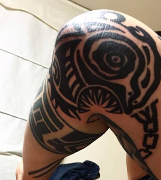 Tribal Style Tattoos On Elbows For Men