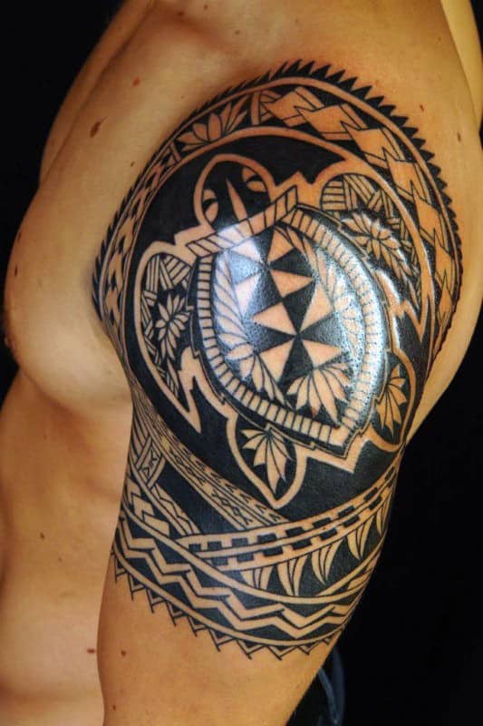 Tribal Turtle Mens Half Sleeve Tattoos