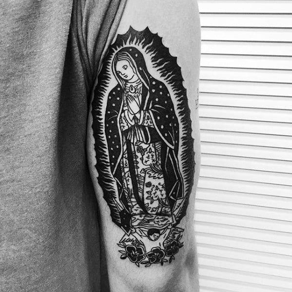 Virgen de Guadalupe  Tattoos Traditional tattoo sleeve Traditional chest  tattoo