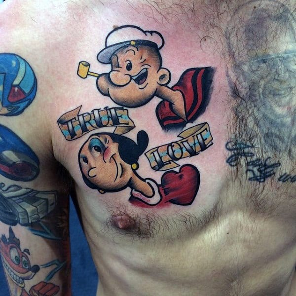 Popeye inspired Kid's Printed Baby Grow Popeye Pirate Tattoo 