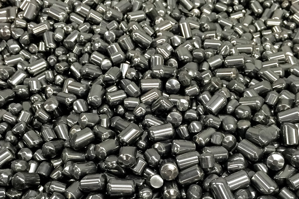 tungsten cylinders in a pile