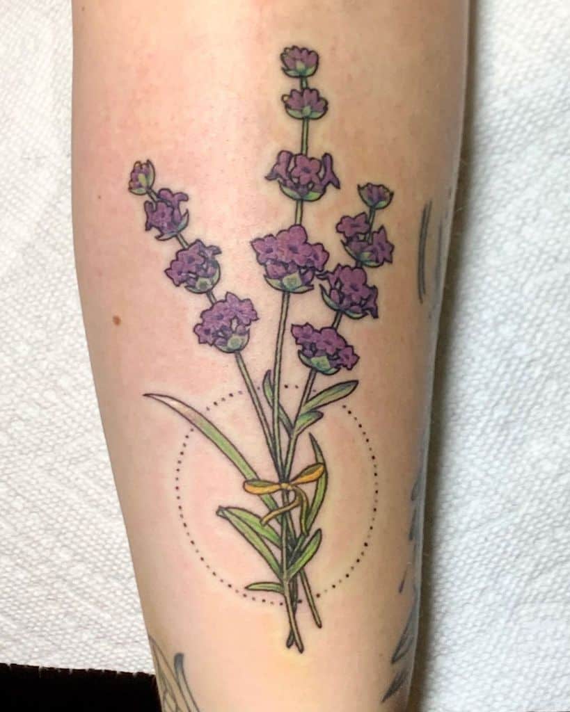 25 Beautiful Lavender Tattoo Meaning & Ideas - Beautyholo | Lavender tattoo,  Small flower tattoos for women, Small flower tattoos