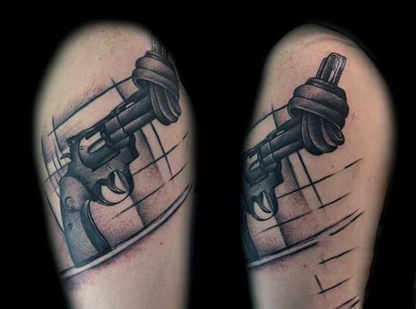 Twisted Gun Tattoo Men