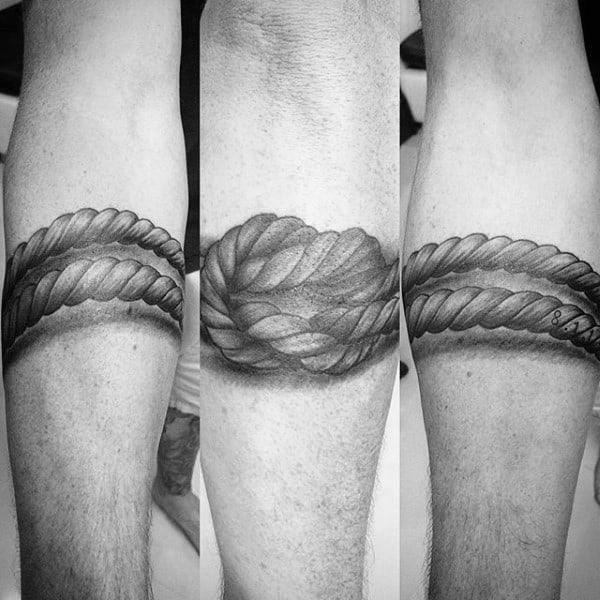 Twisted Knot Male Shaded Armband Tattoos