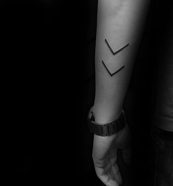 Two Arrows On Outer Forearm Guys Simple Tattoo Ideas