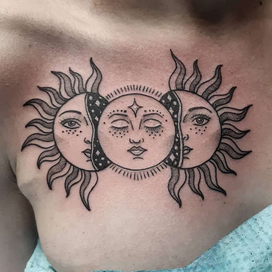 Top 35 Best Sun and Moon Tattoos - [2021 Inspiration Guide]