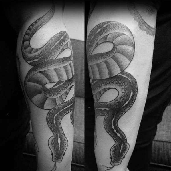 Two Headed Snake Themed Tattoo Ideas For Men