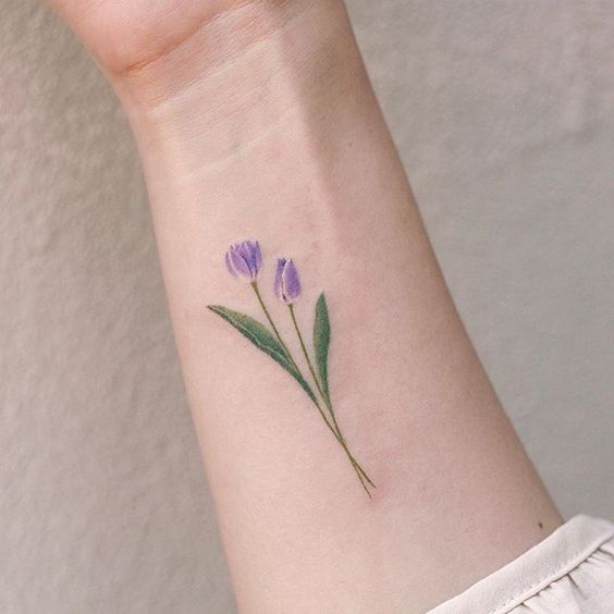 Two Purple Tulip Tattoo