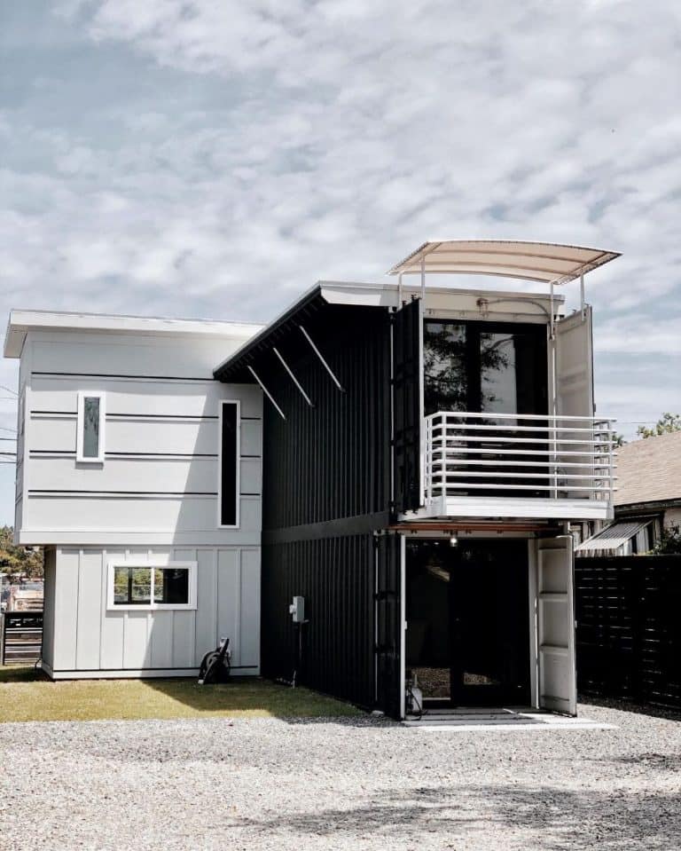 Unique Shipping Container Home Ideas For Innovative Living   Two Story Shipping Container Home Thecargodistrict 768x959 