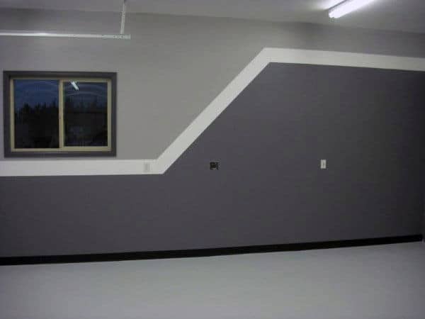 Two Tone Paint Garage Walls With White Strip In Middle