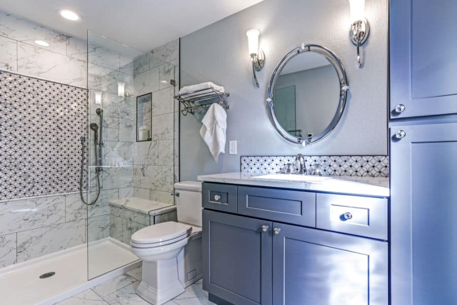 The Top 88 Small Bathroom Paint Ideas, Blue And Grey Bathroom Color Schemes