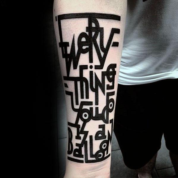 Typography Guys Tattoos Unique Font Inner Forearm