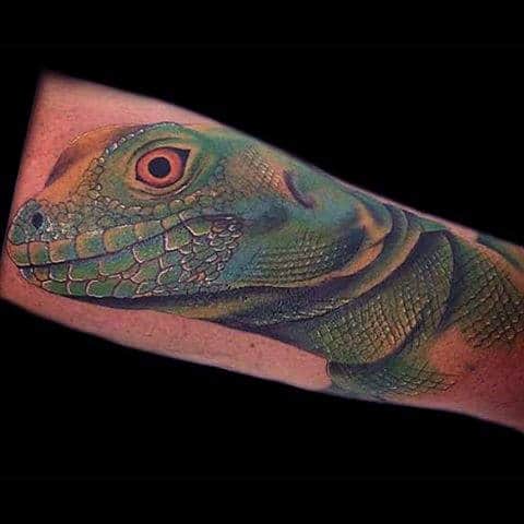 Ultimate Lizard Tattoo On Forearms For Guys