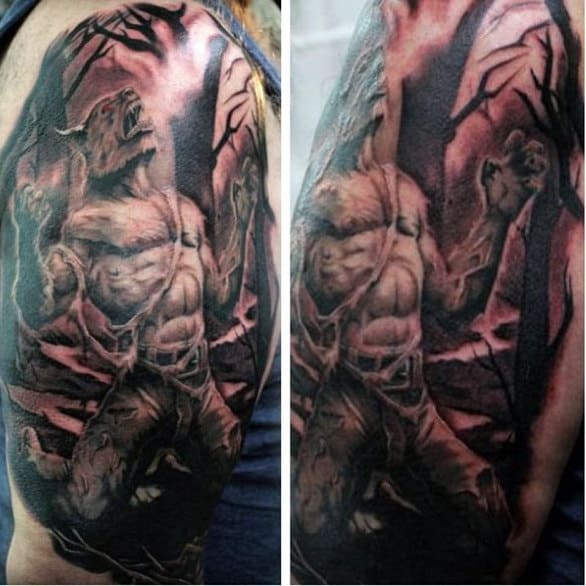 Ultimate Werewolf Tattoo Male Upper Arms