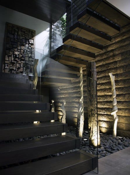 Ultra Modern Black Glass Staircase Idea Inspiration