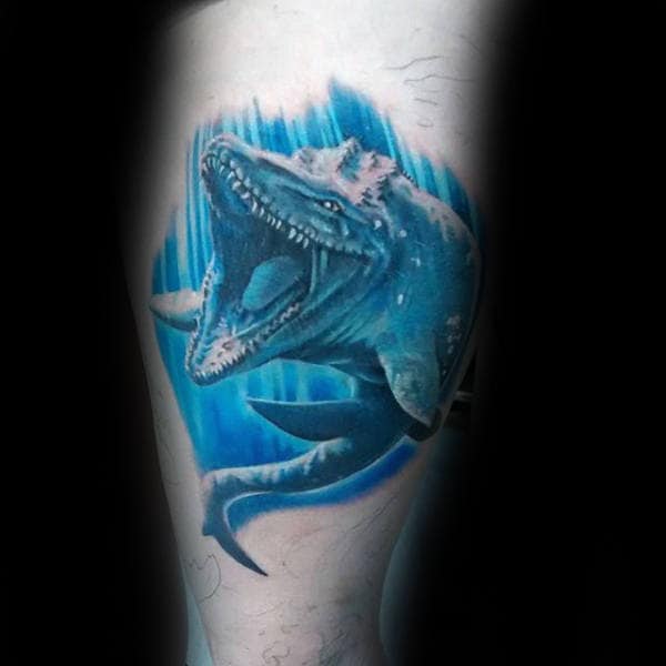 Underwater Dinosaur Tattoo Male Forearm