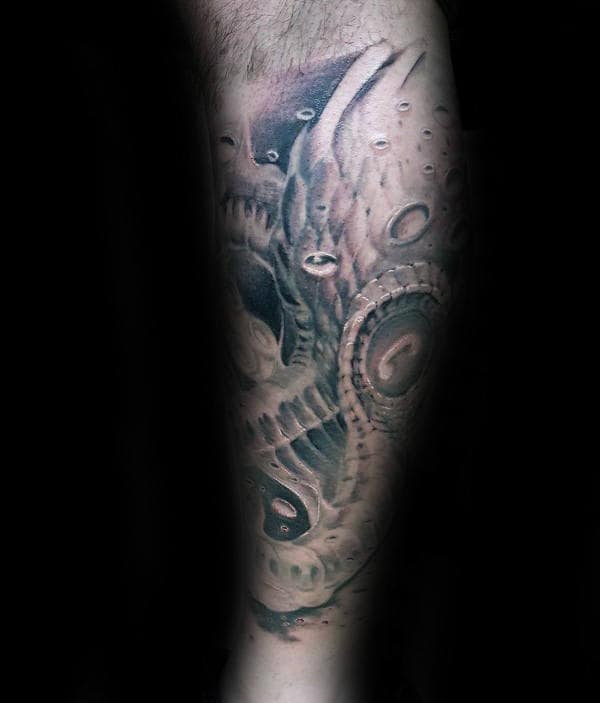 Underwater Kraken With Air Bubbles Guys Forearm Tattoo