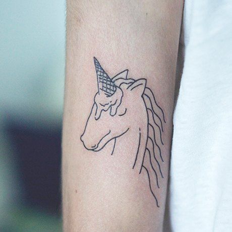Unicorn Ice Cream Cute Tattoo