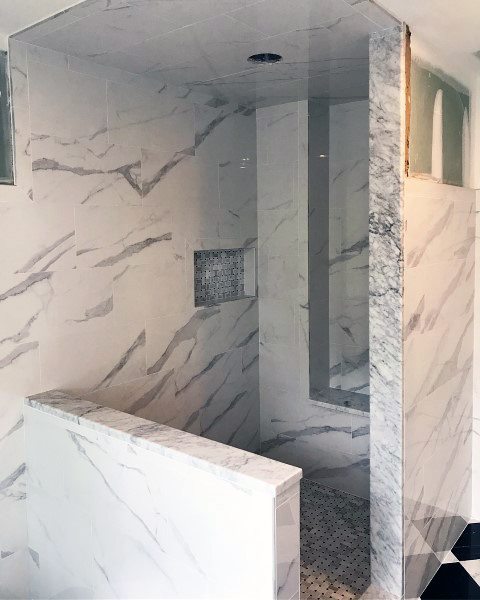 marble-patterned glossy porcelain tiles 