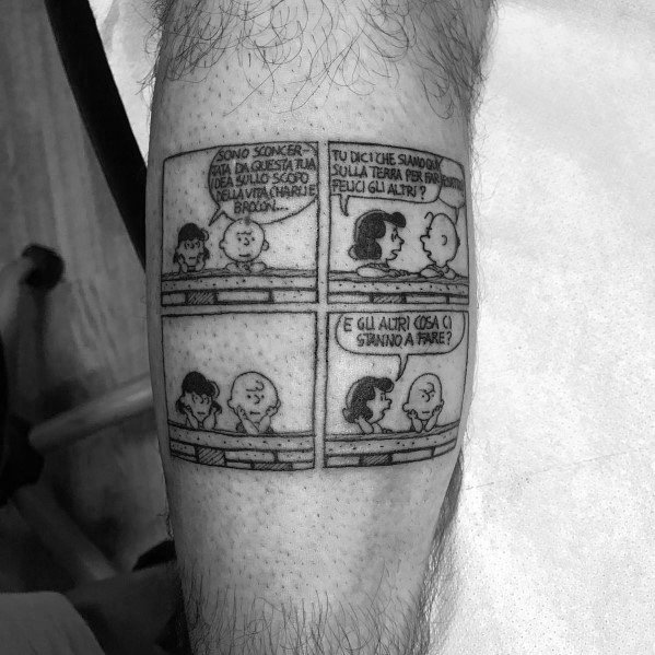 Unique Charlie Brown Tattoos For Men