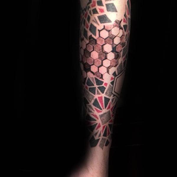 Unique Creative Male Factal Tattoo Half Sleeve Design