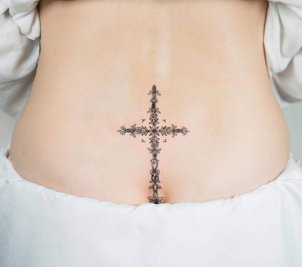 unique cross tattoos for women bery_forestink