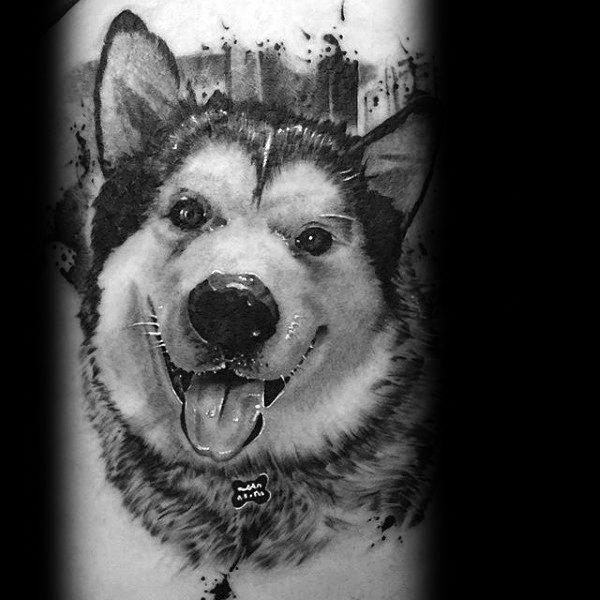 Unique Dog Siberian Husky Tattoos For Men