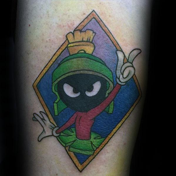 Unique Guys Inner Forearm Marvin The Martian Tattoo Ideas.