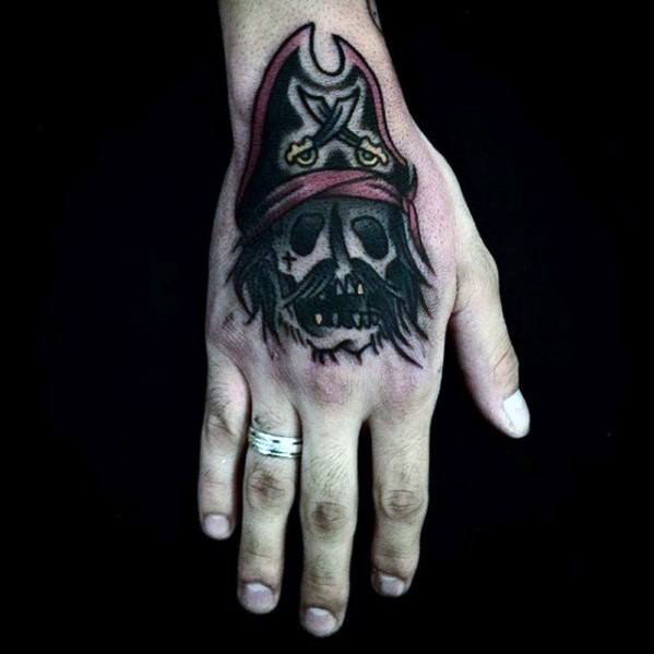 Unique Hand Old School Traditional Pirate Tattoo