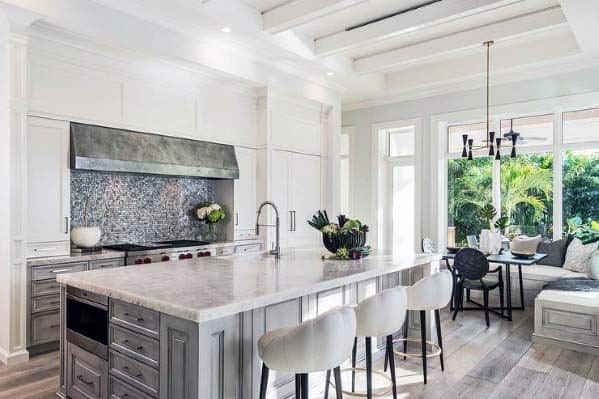 large gray luxury kitchen dining room 