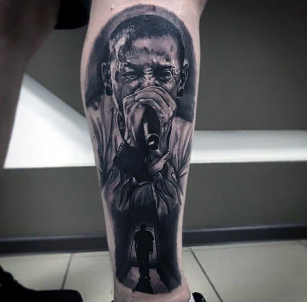 10. Leg Linkin Park Tattoos.