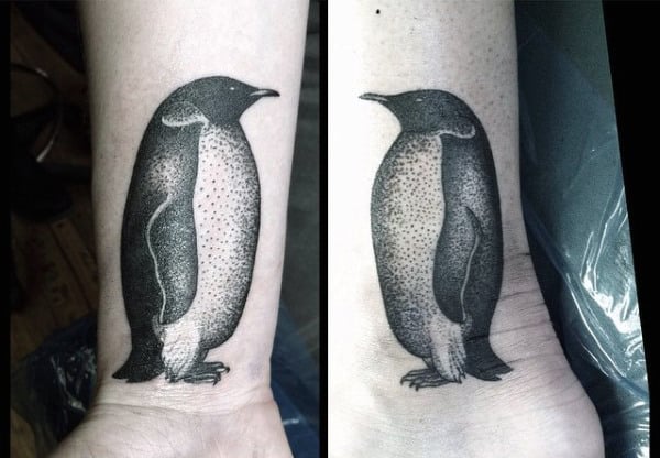 Unique Lower Leg Male Penguin Tattoo Ideas