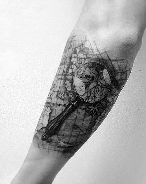 Unique Magnifying Glass Tattoos For Men