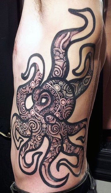 Unique Male Japanese Octopus Tattoos On Ribs