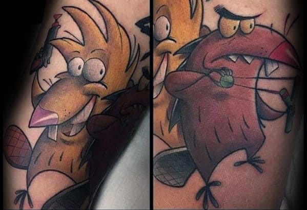 Unique Mens Angry Beavers Cartoon Tattoos