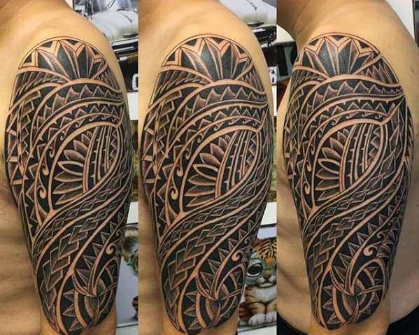 Unique Mens Arm Polynesian Tribal Tattoos