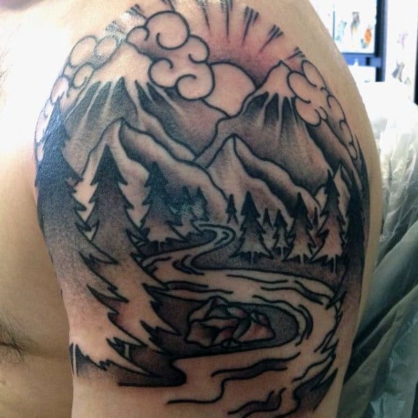 Unique Men's Colorado Mountain Tattoos
