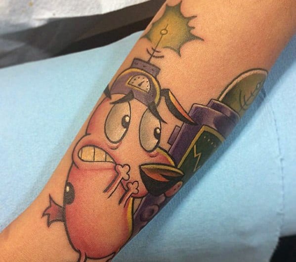Unique Mens Courage The Cowardly Dog Tattoos