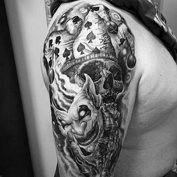 Unique Mens Half Sleeve Jester Tattoos